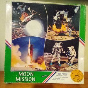 Vintage 1960s Fairchild 'Moon Mission' Jigsaw Puzzle 750+ Pieces NASA Photos